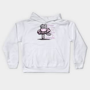 Cute Ballet Dancer Twirling Hippo Design Kids Hoodie